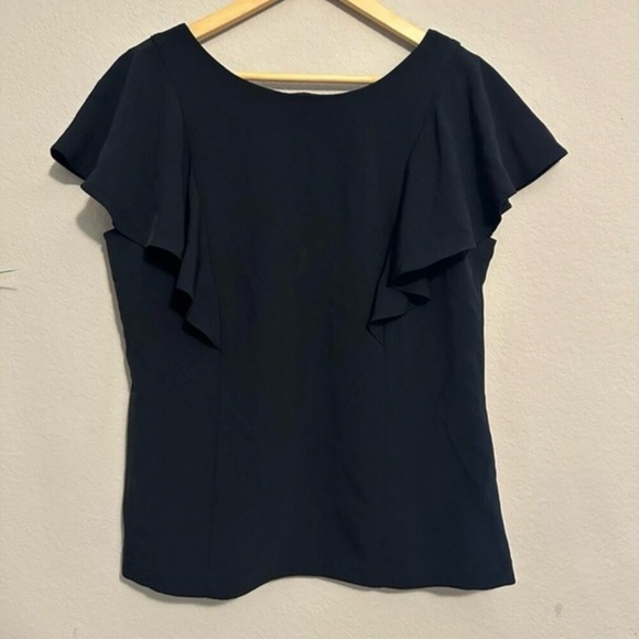 Banana Republic Black Ruffle Sleeve Blouse - Picture 2 of 6